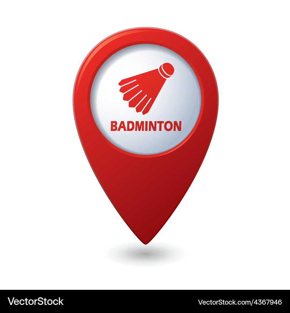 Red Badminton Pointer Icon Vector Image