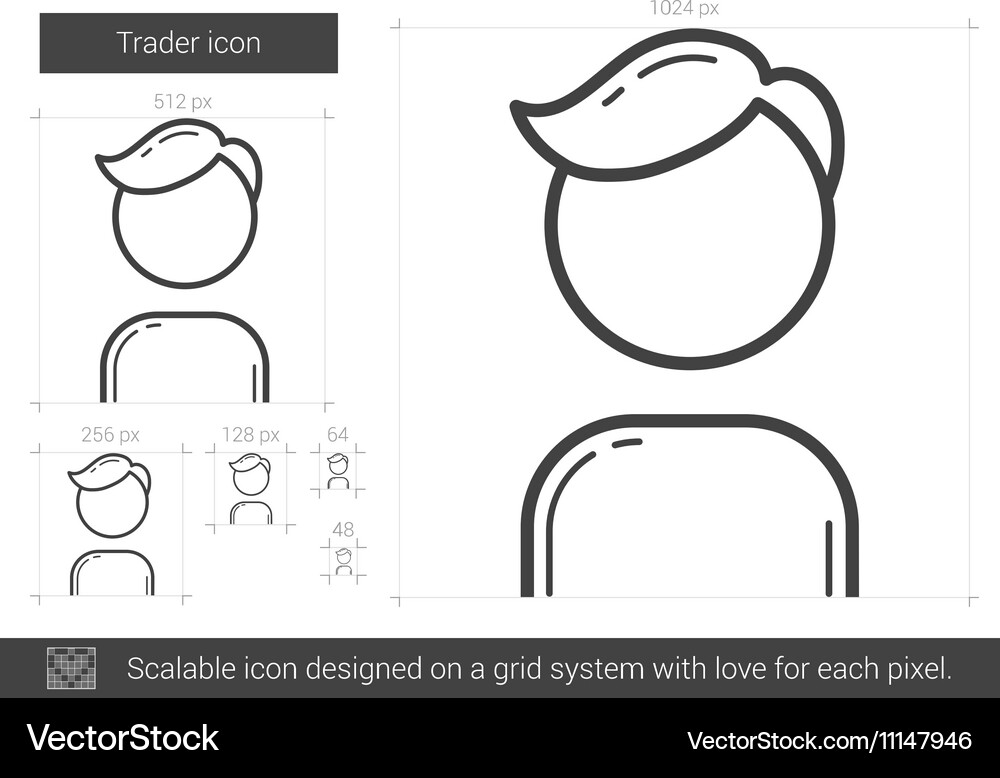 Trader line icon Vector Image