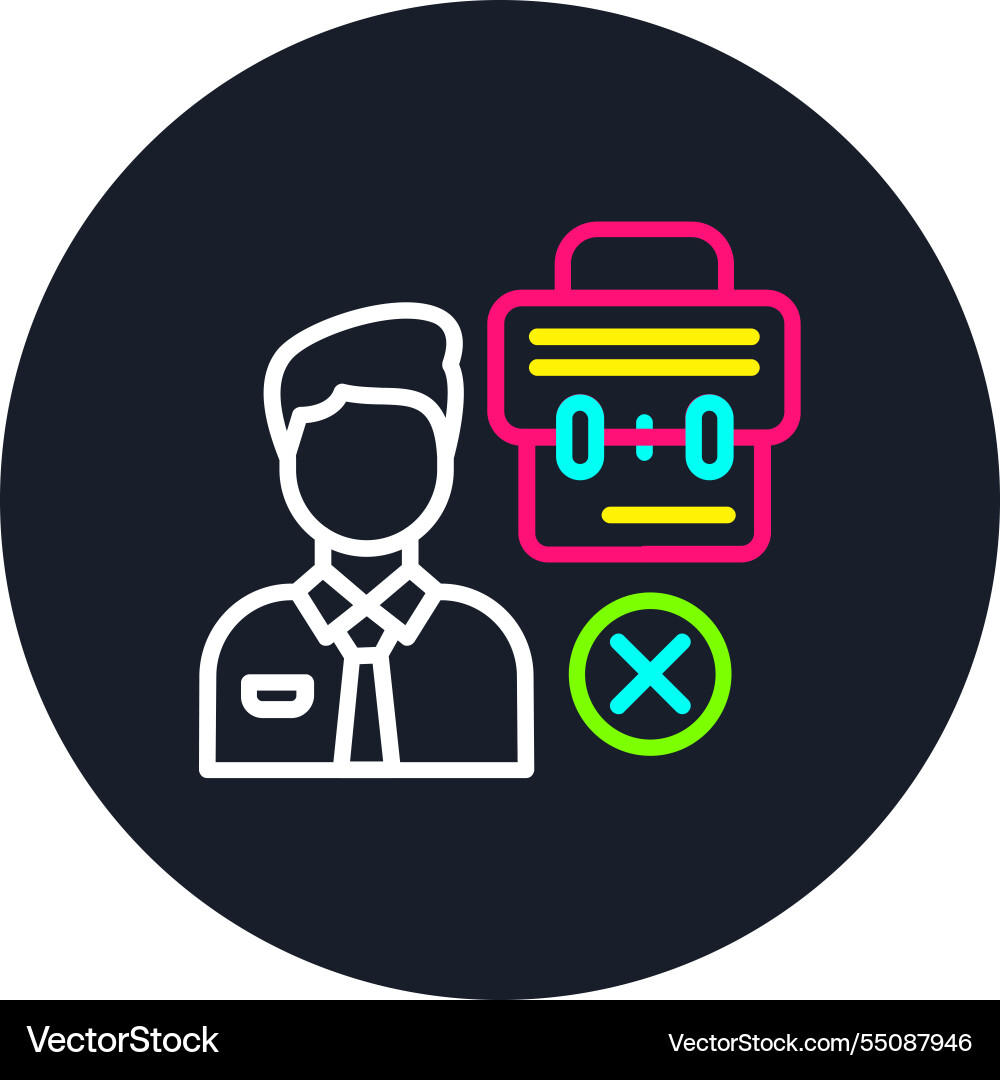 Unemployed line multi color icon Vector Image