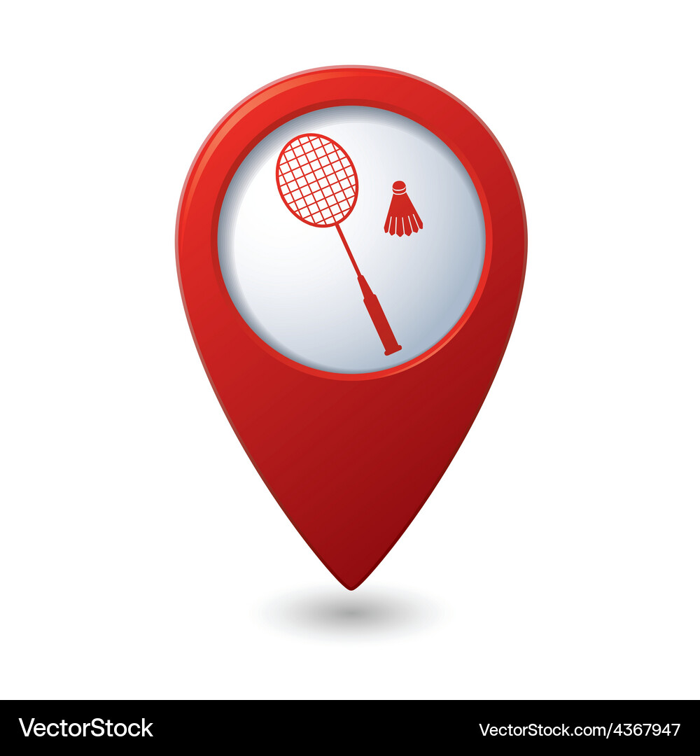 Badminton3 redpointer Vector Image