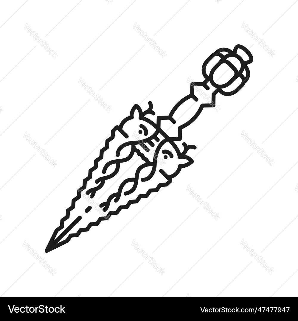 Buddhism religion icon phurba kila knife symbol vector image