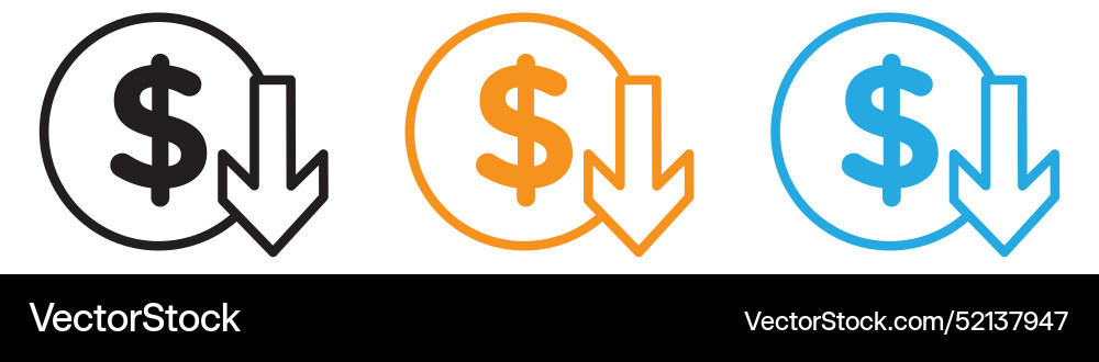 Cost reduction logo set collection for web app ui Cost reduction logo set collection for web app ui Vector Image
