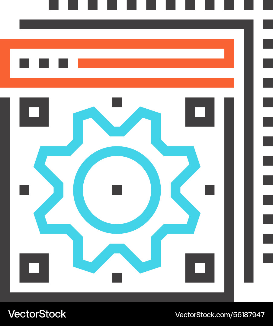 Development flat line web icon concept Development flat line web icon concept Vector Image