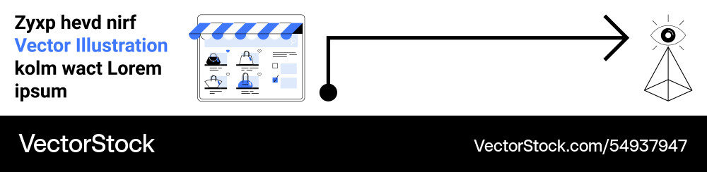 Diagram of a web page leading to visualization Vector Image