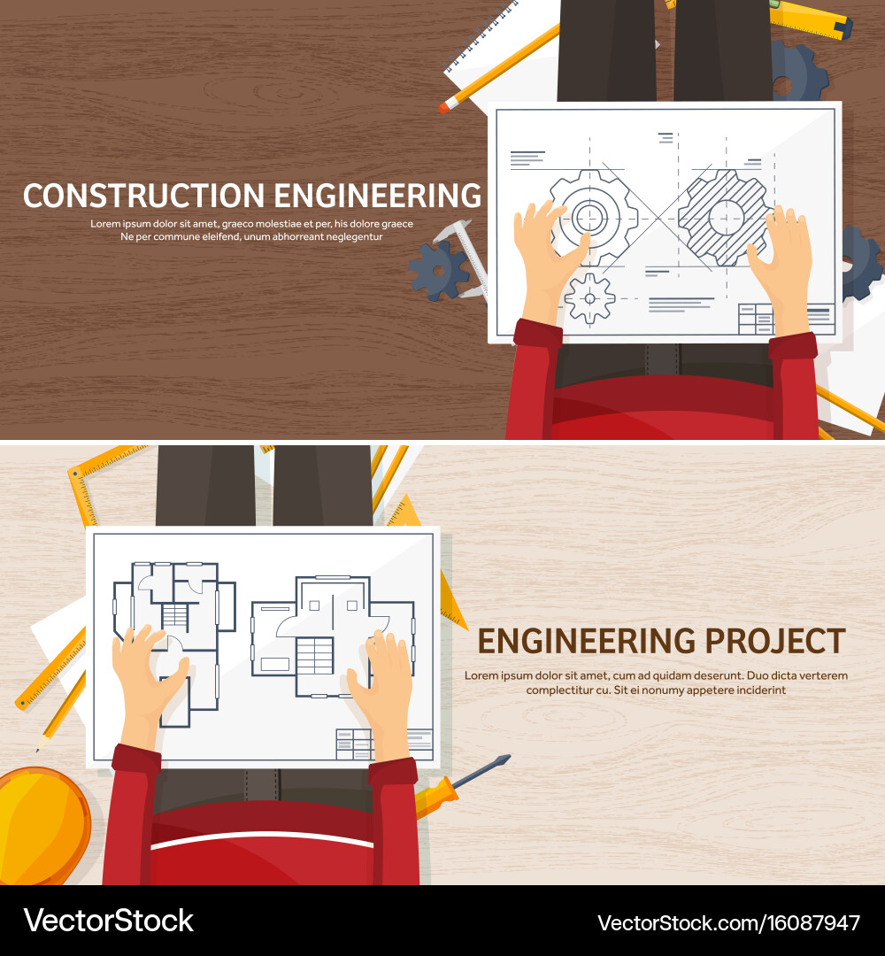 Engineering and architecture vector image