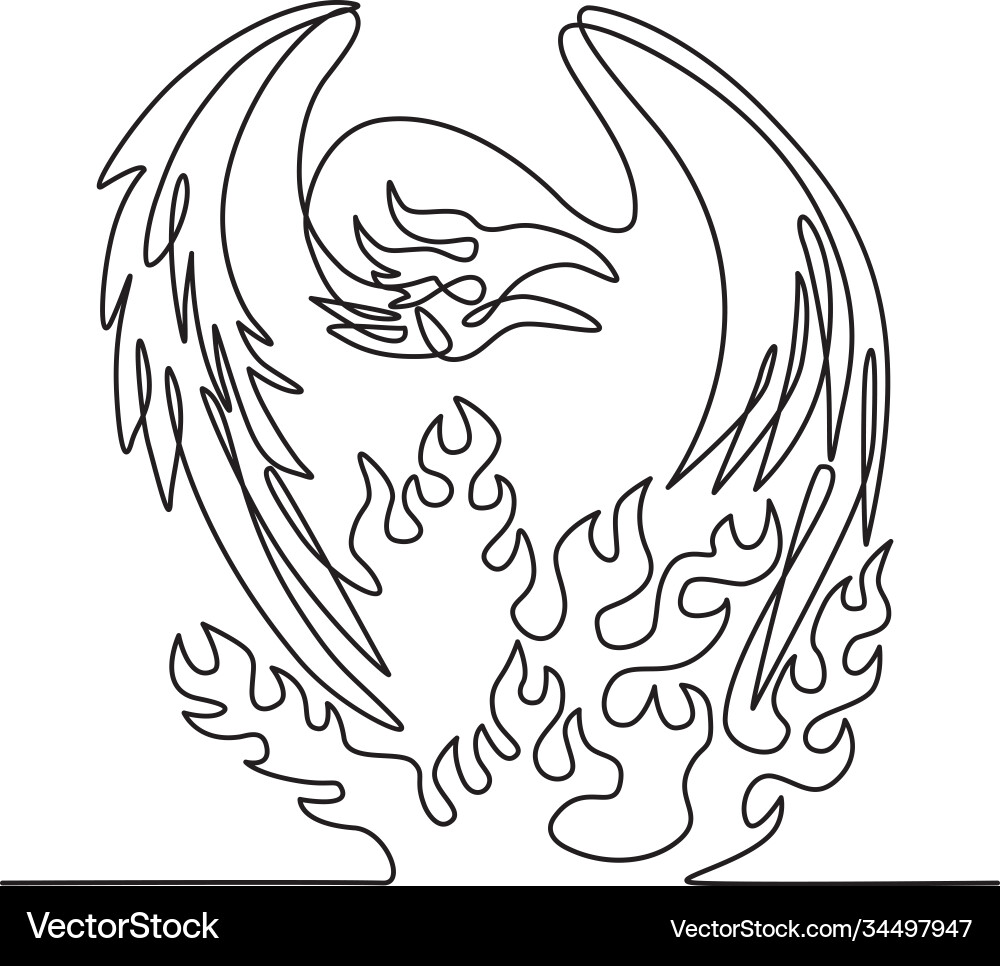Phoenix a mythological bird that cyclically Vector Image