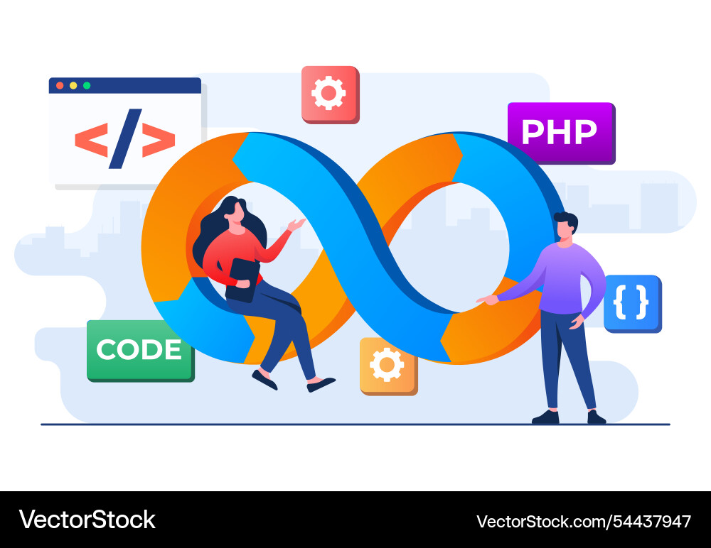 Programmers practice of development and software Programmers practice of development and software vector image