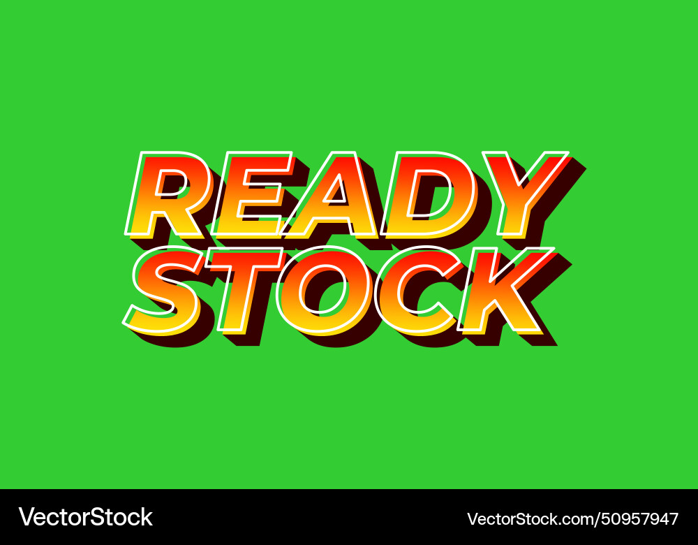 Ready stock text effect in 3d look with eye Vector Image