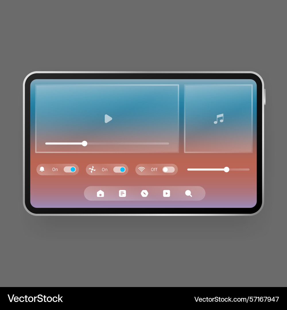 Smart tablet interface for home automation control vector image