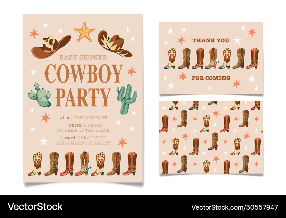 Wild West Geburtstag Party Einladung Vorlage Wild West Geburtstag Party Einladung Vorlage vektorbild