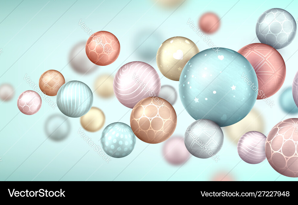 Abstract background with balls flying randomly vector image