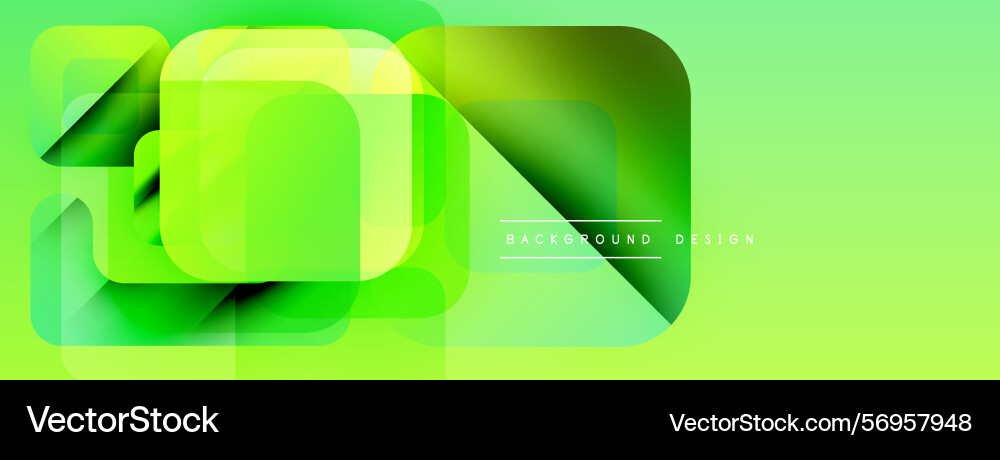 Abstract green shapes overlap creating dynamic Vector Image