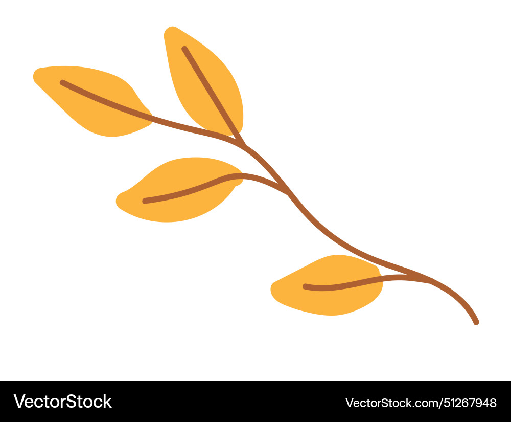 Autumn twig with leaves in flat design fall Vector Image