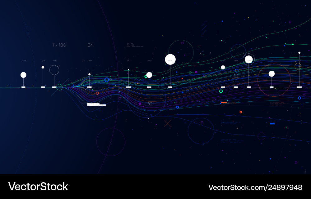 Big data concept line graph information flow Big data concept line graph information flow vector image