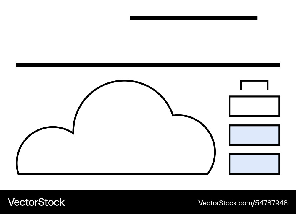 Cloud computing concept with data storage icons Cloud computing concept with data storage icons vector image