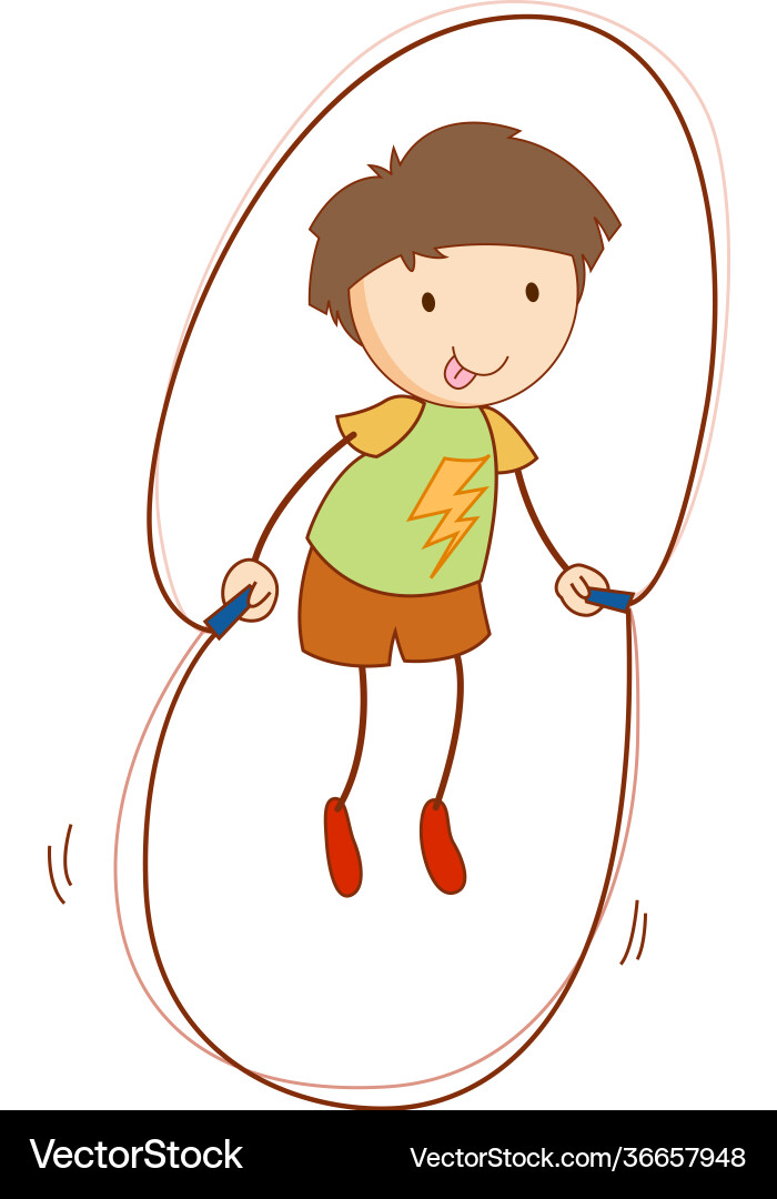 Cute boy cartoon character in hand drawn doodle Vector Image