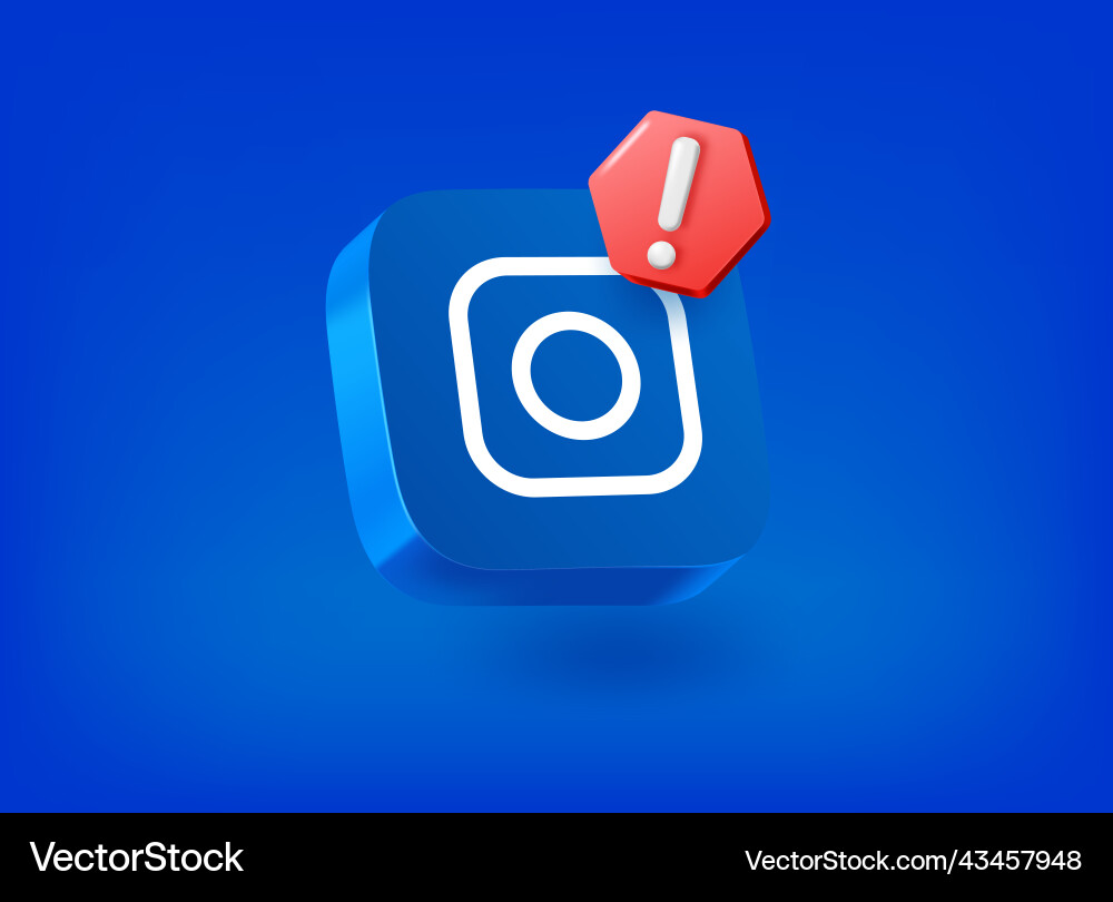 Digital camera app icon with exclamation point vector image
