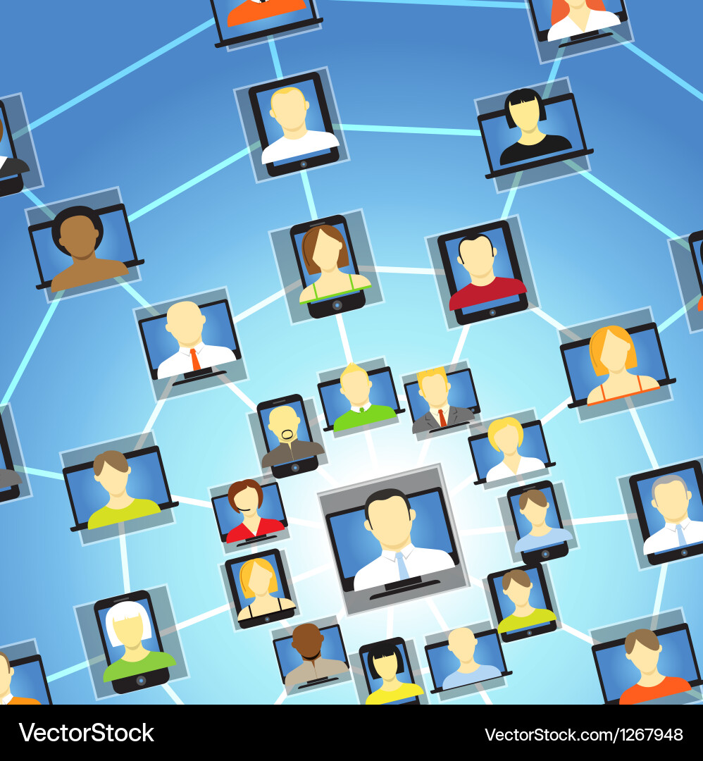Global social network abstract scheme vector image