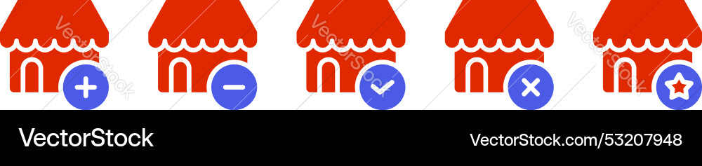 Icon store with buttons plus minus check Icon store with buttons plus minus check vector image