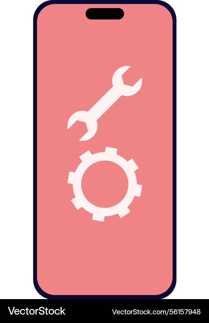 Modern phone with display setting icon design Modern phone with display setting icon design vector image