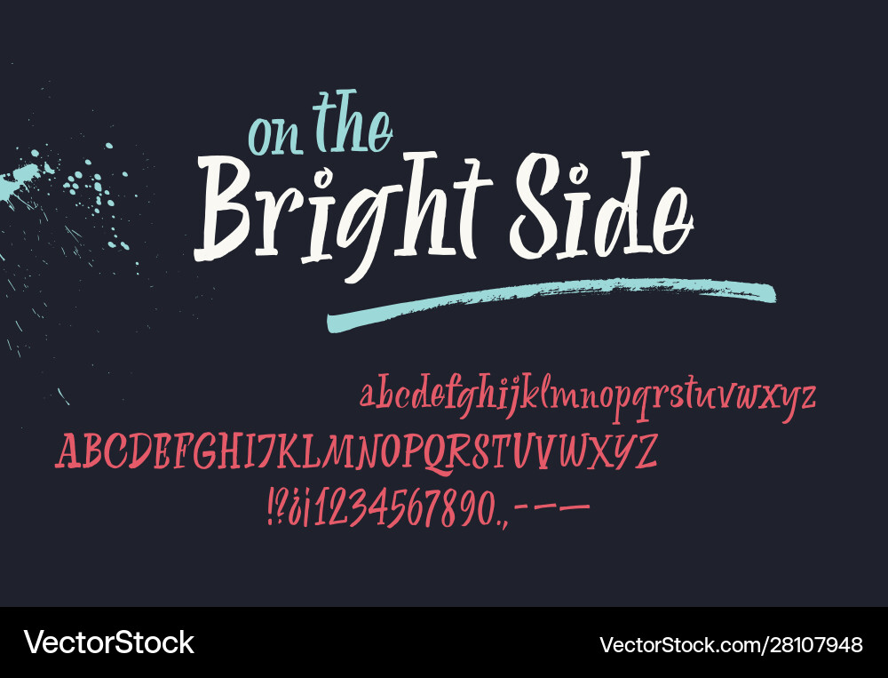 On bright bide handwritten font script Vector Image
