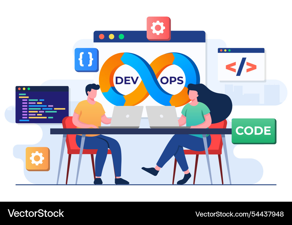 Programmers practice of development and software Programmers practice of development and software vector image