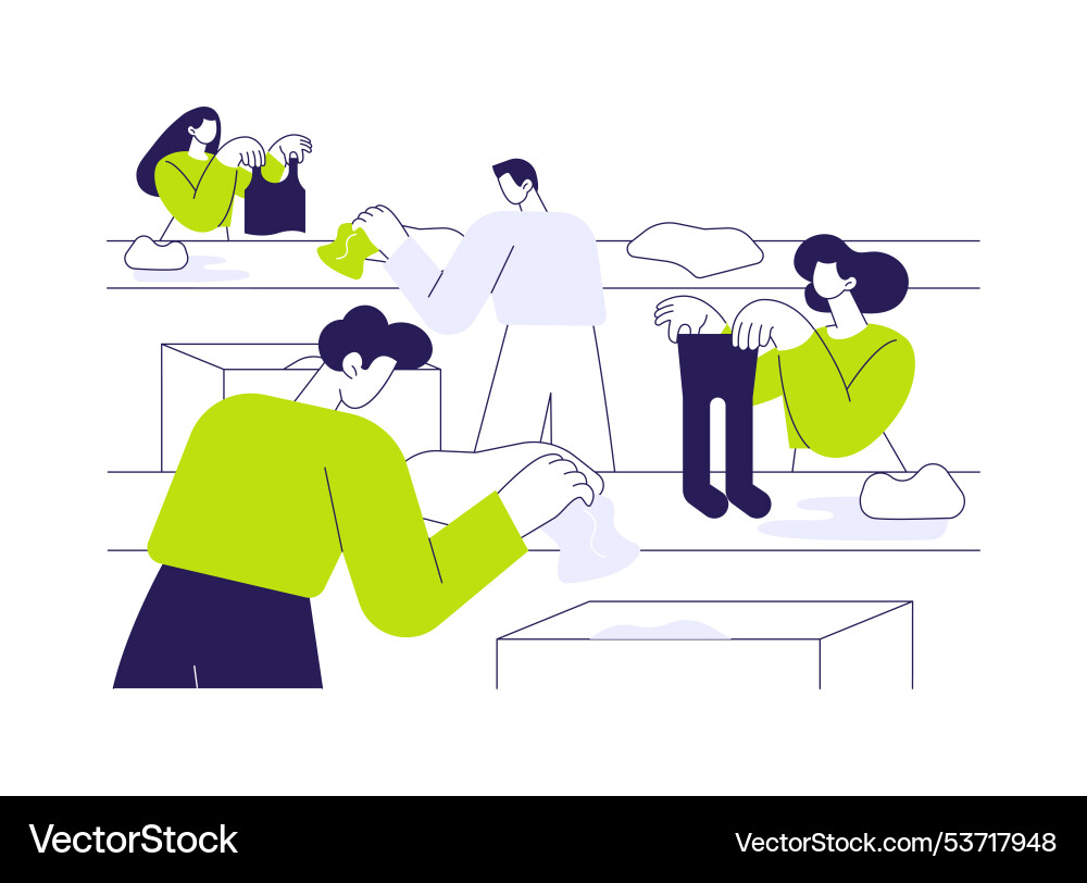 Textile sorting abstract concept Vector Image