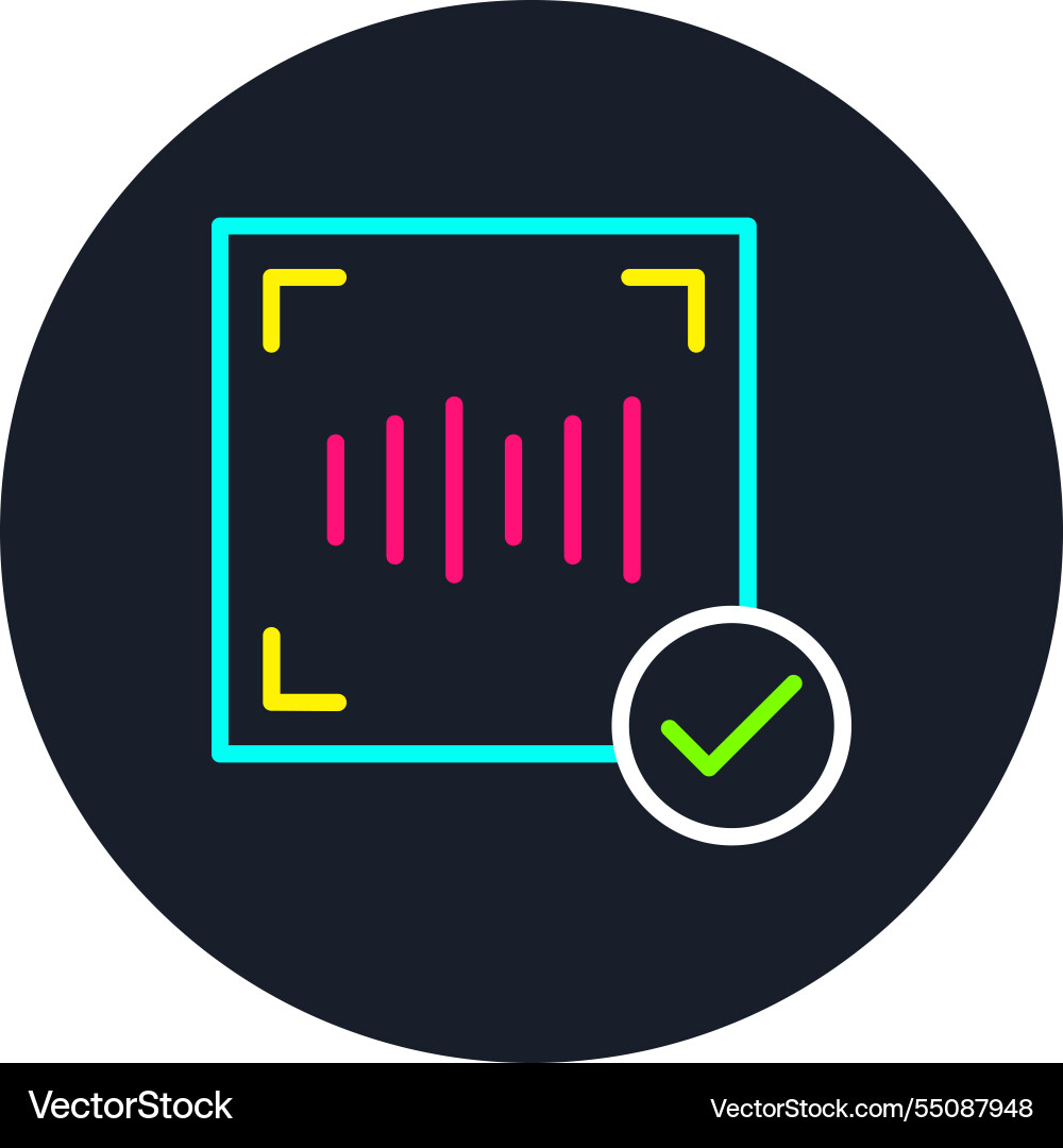 Voice recognition line multi color icon Vector Image