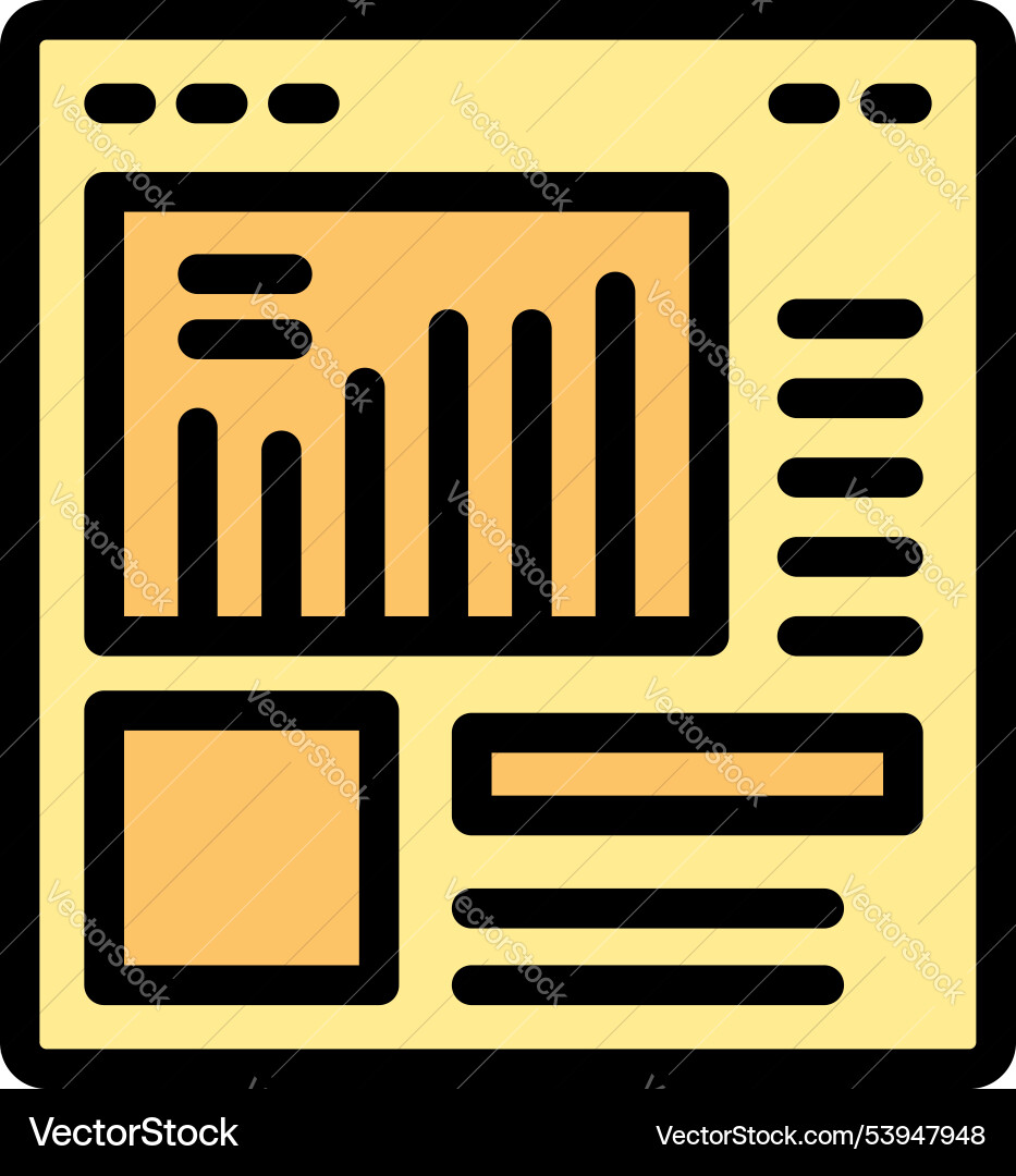 Web page showing growing bar chart analytics data vector image