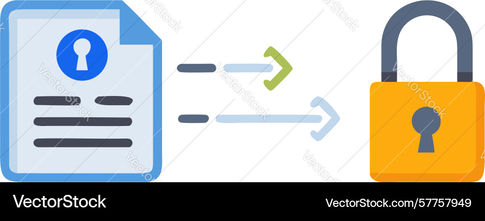 Document data integrity icon secured information vector image