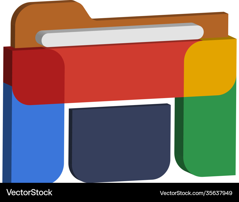 File manager symbol 3d image vector image
