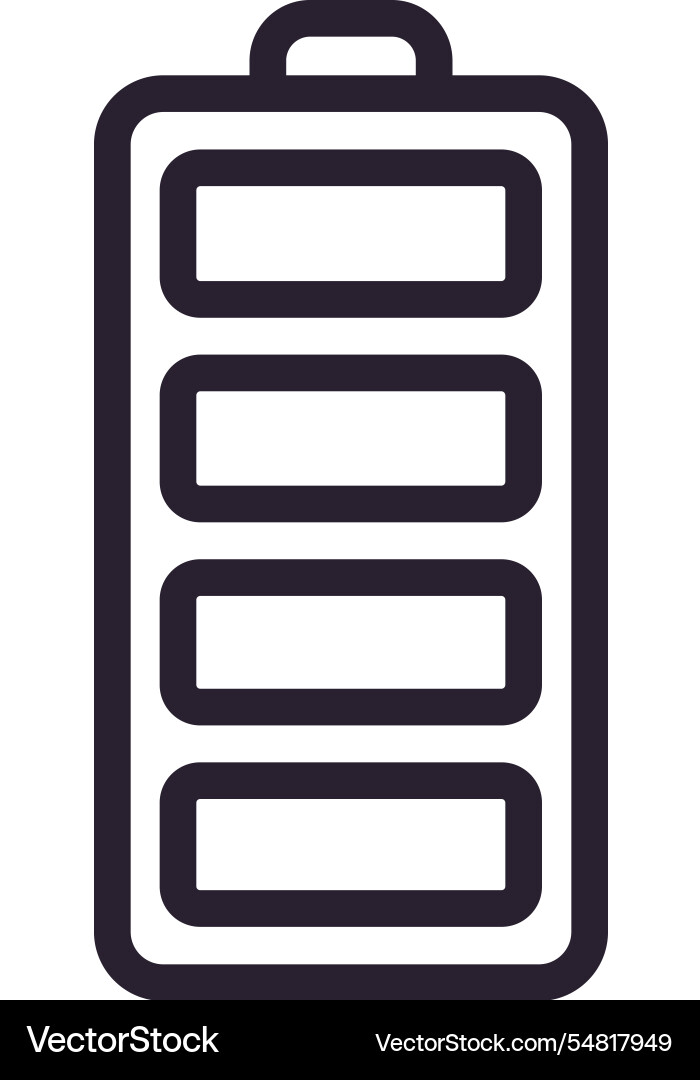 Full battery charge indicator displaying four Full battery charge indicator displaying four vector image