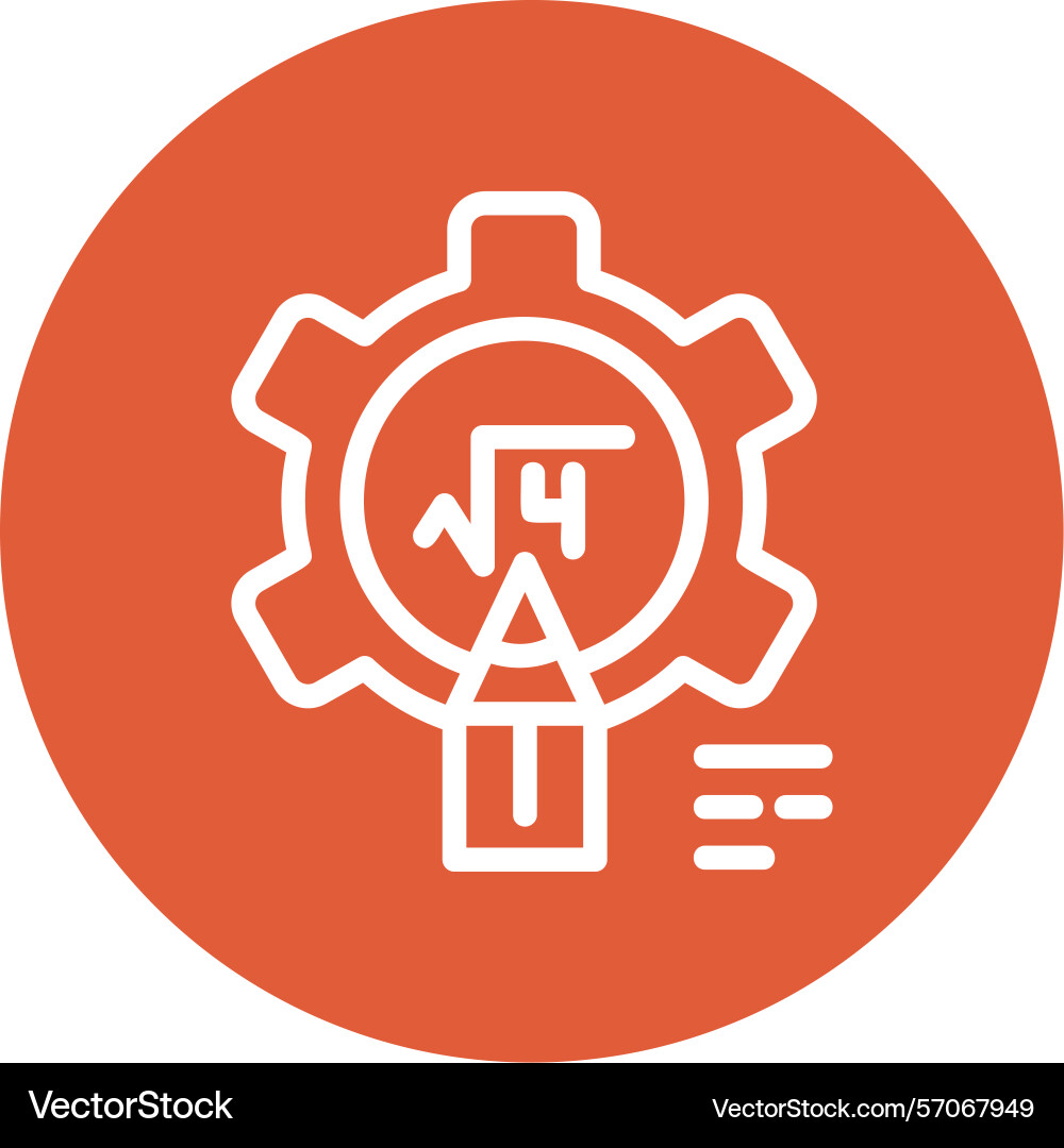Mathematics line circle style icon design Vector Image