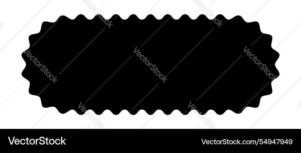 Oval rectangle shape with wavy edges rectangular Oval rectangle shape with wavy edges rectangular vector image