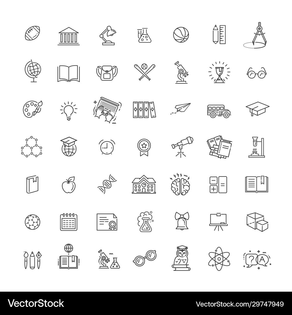 School Education Icons vector image