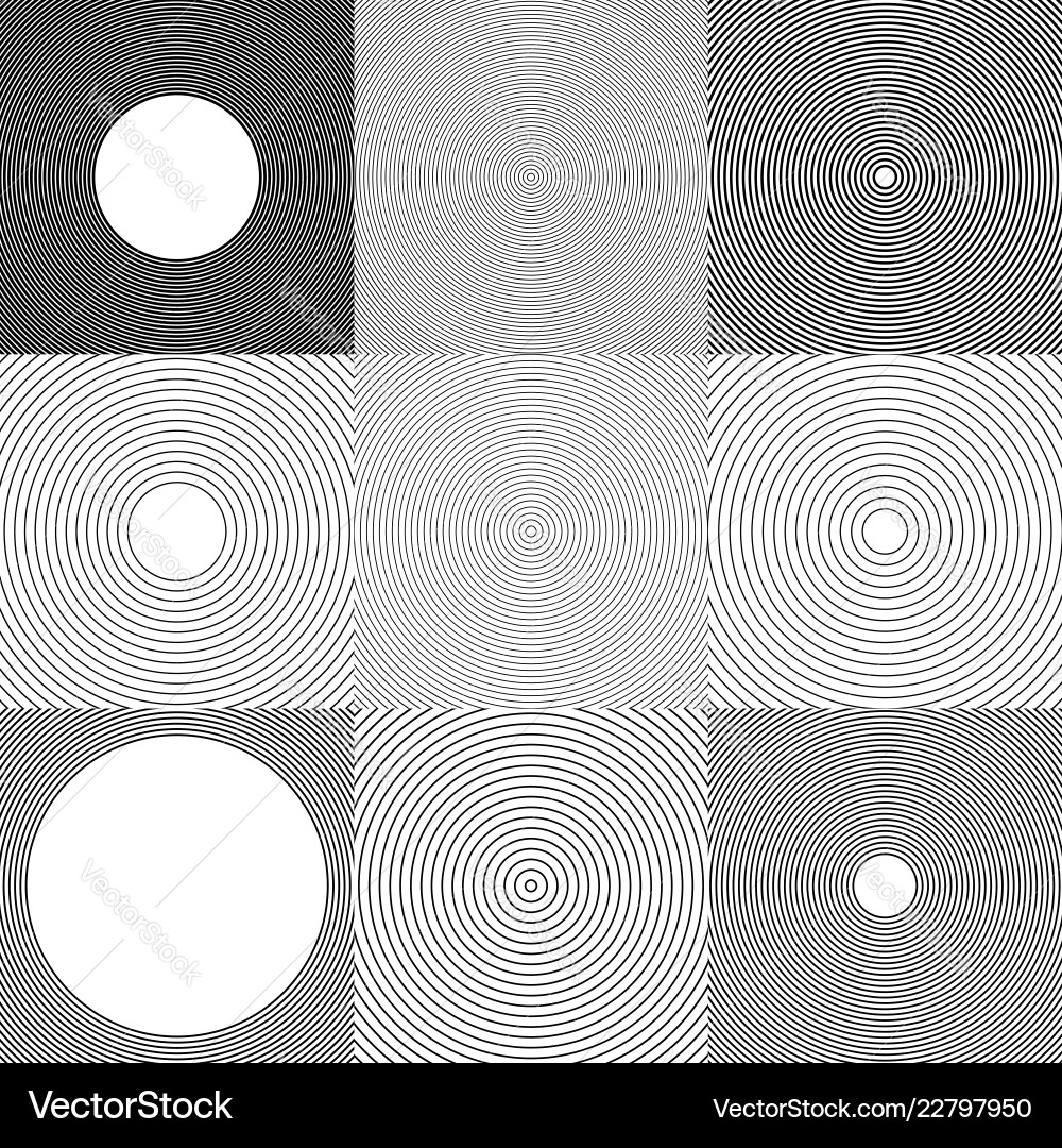Abstract Circles - Concentric Patterns vector image