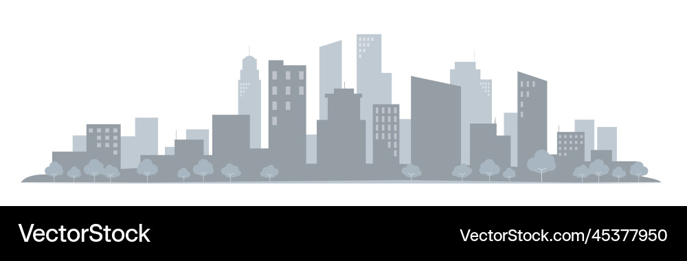 City far away looking blue grey ecology monochrome City far away looking blue grey ecology monochrome vector image