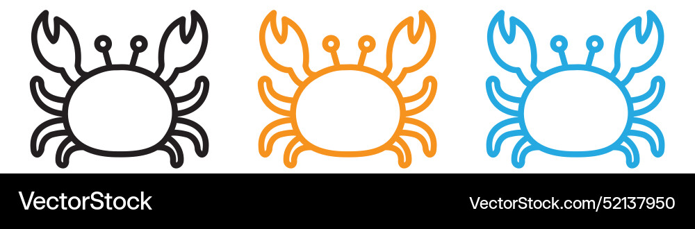 Crabs logo set collection for web app ui vector image