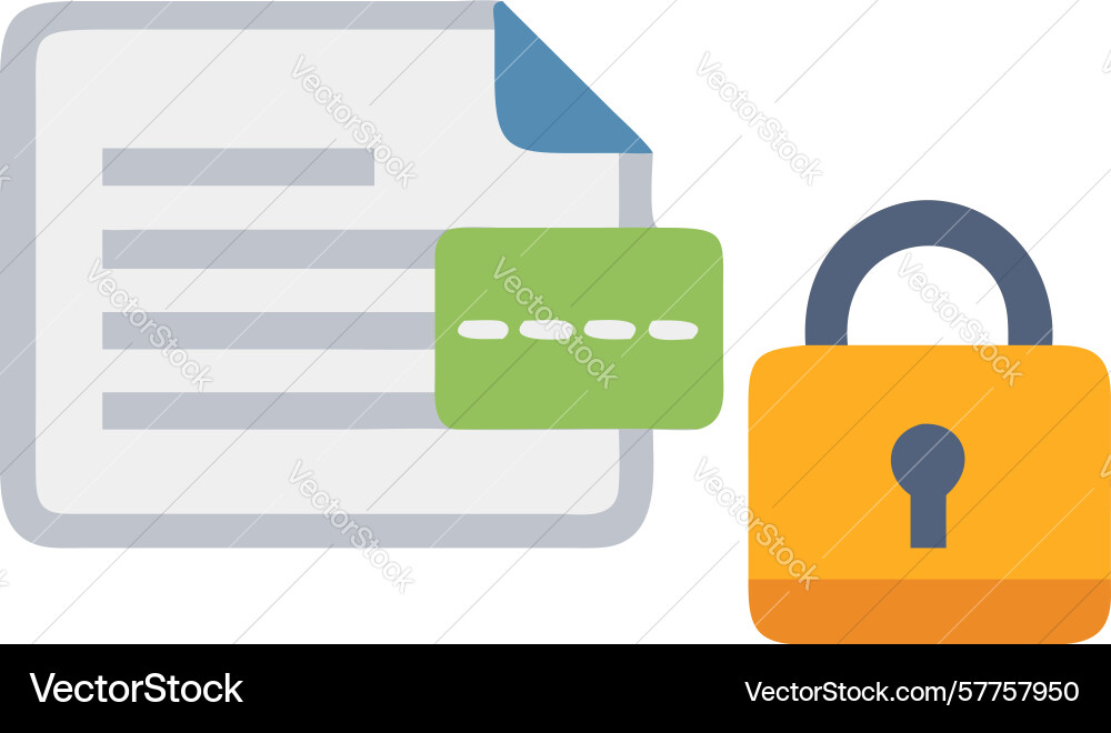 Document access control icon file security key vector image