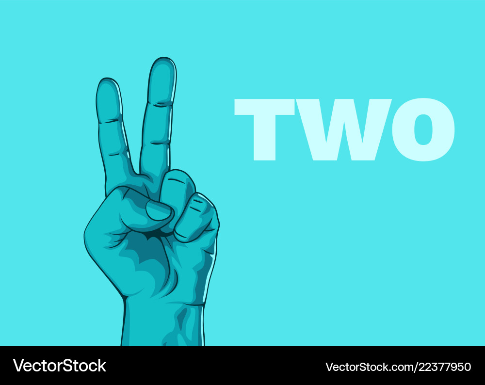 Hand Displaying Number Two vector image