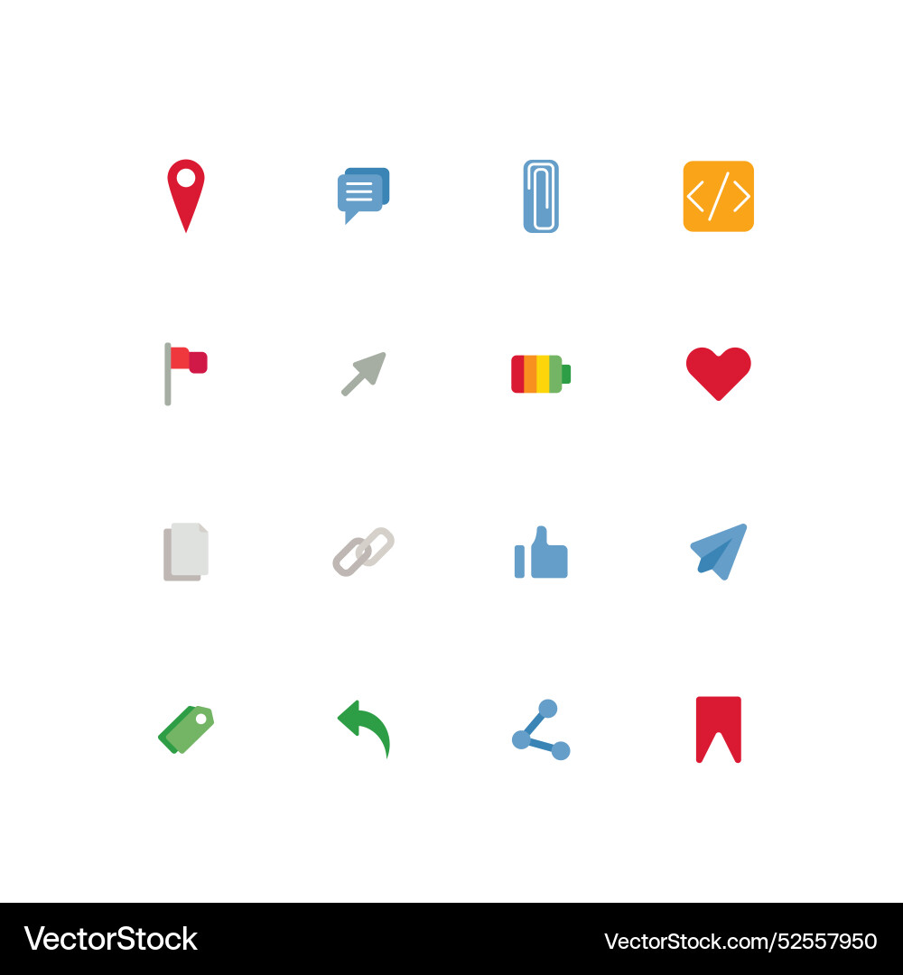 Location save cursor share web and app icon set Location save cursor share web and app icon set vector image