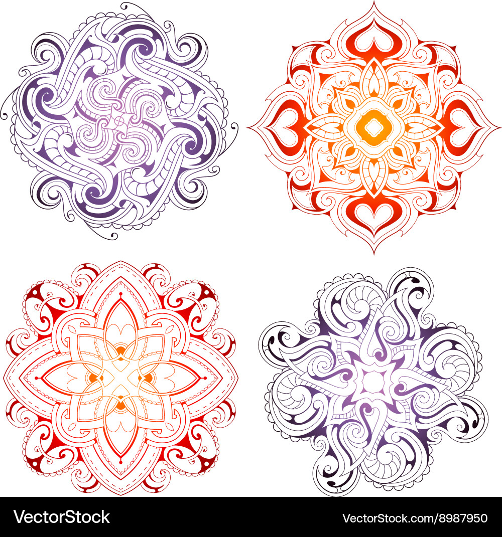 Mandala shape ornaments vector image