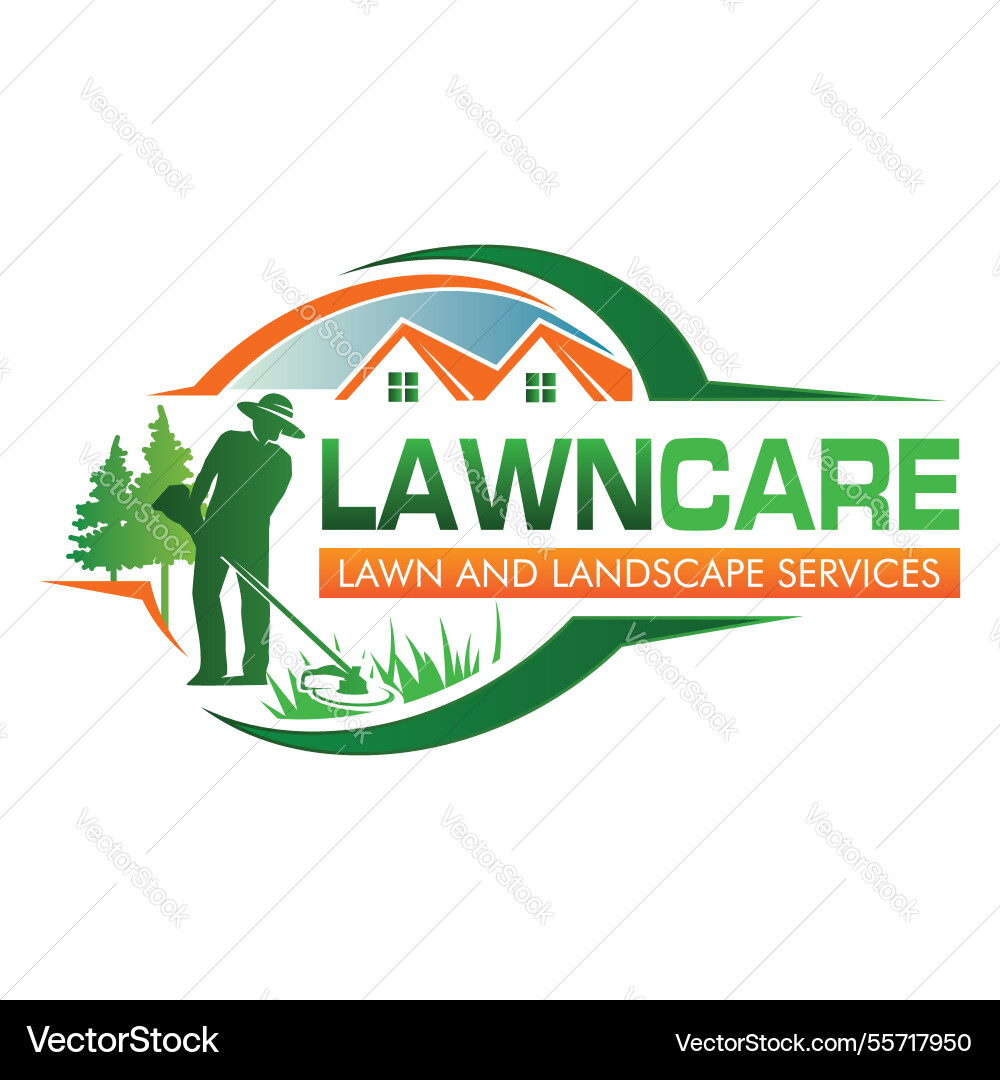 Professional landcare logo design landscaping Vector Image