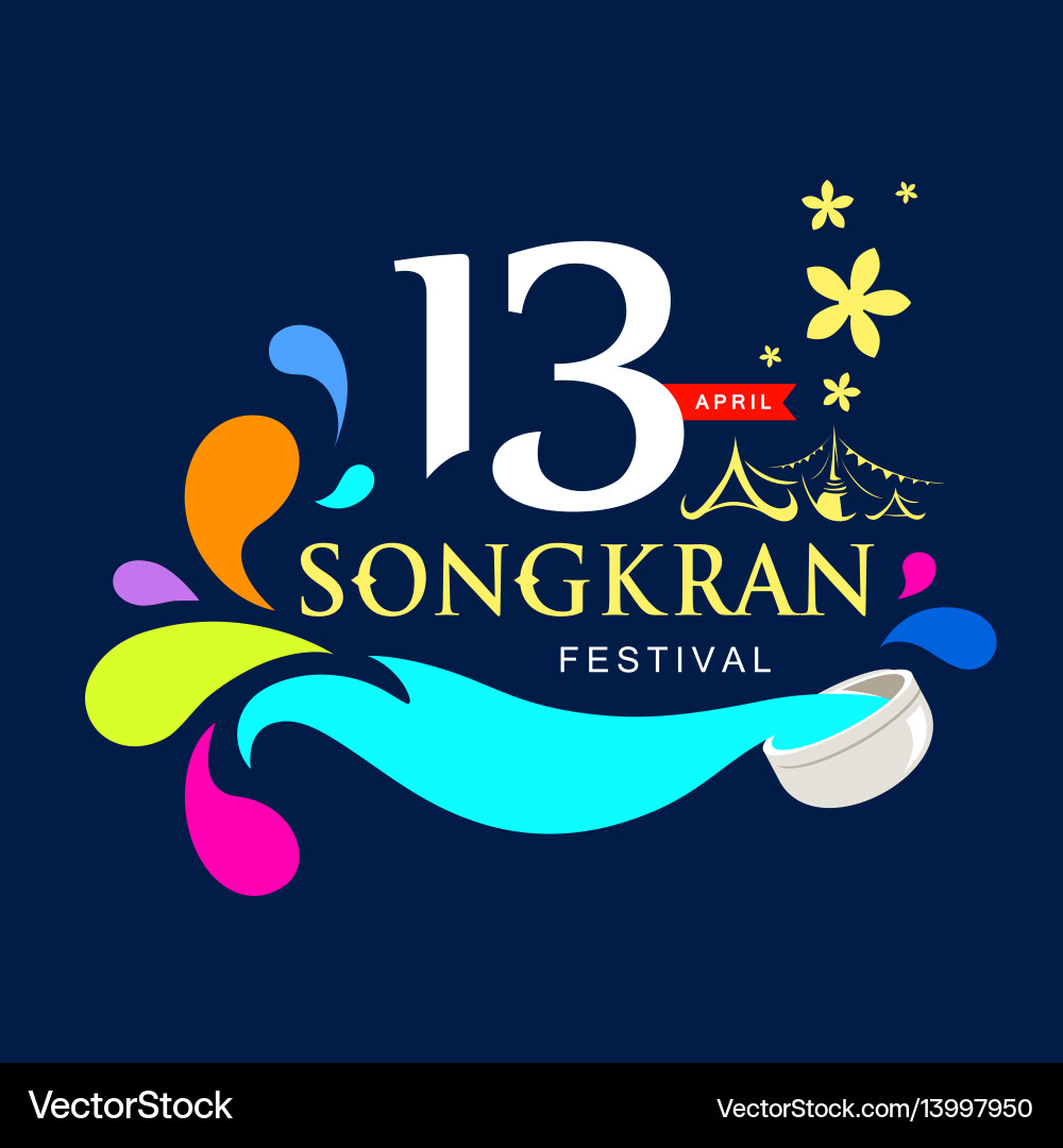 Songkran Thailand Festival Logo Vector Image