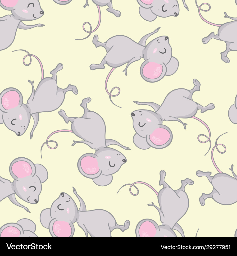 Adorable Mouse Pattern vector image