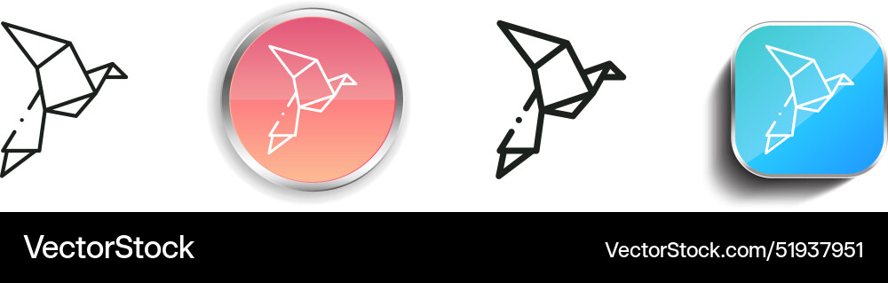 Bird icon thin linear regular and button style Vector Image