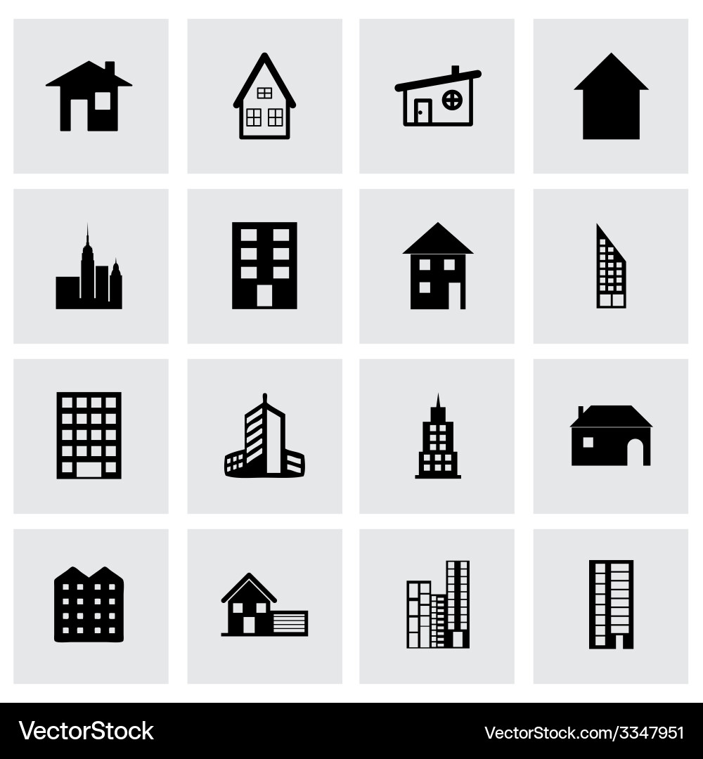 Building icon set Royalty Free Vector Image - VectorStock