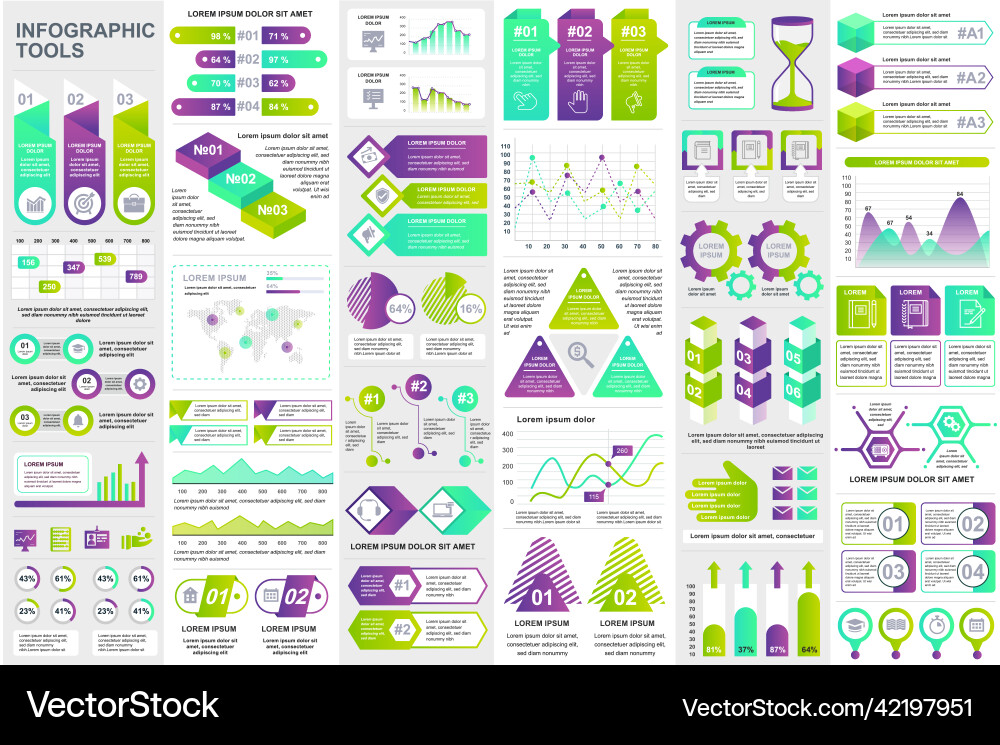 Bundle infographic elements data visualization Bundle infographic elements data visualization vector image