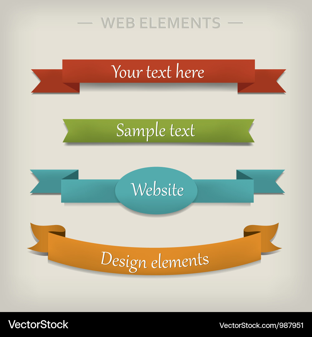 Colorful Ribbon Elements Vector Image