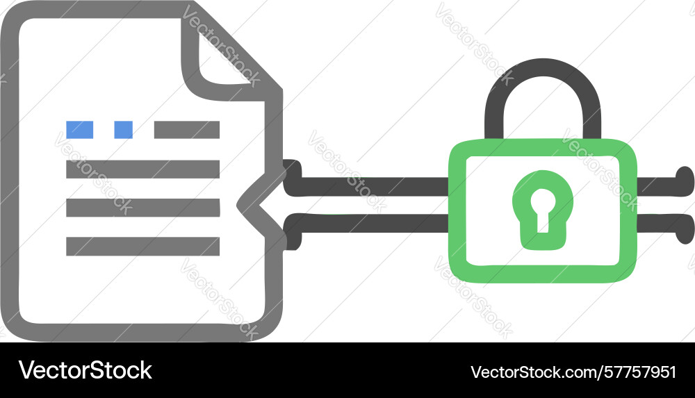 Document security system icon protected vector image